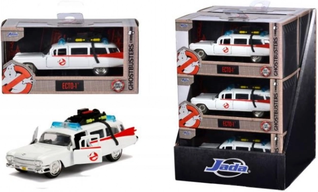Metalmodel af bil GHOSTBUSTERS Ecto-1 1:32 med åbningsbare døre