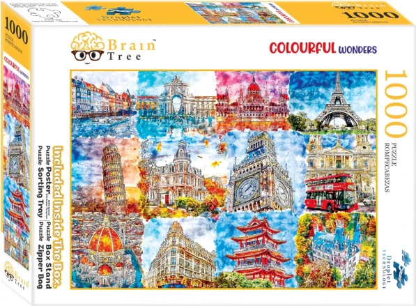 Puzzle Brain Tree Vartegn i farver 1000 brikker