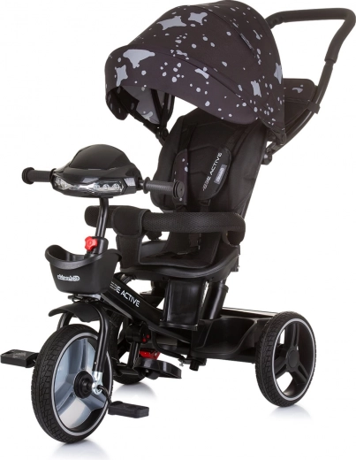 Chipolino trehjulet cykel med kaleche Be Active 2-i-1 Obsidian