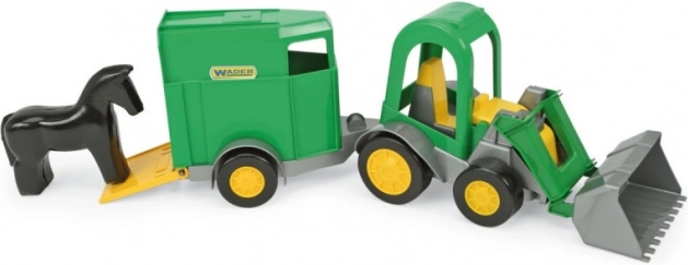 Traktor med læsser og hestetrailer COLOR CARS