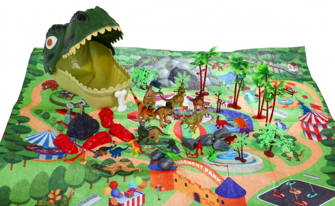 "Dinosaurverden" sæt af figurer til børn 3+ Dinosaurhoved + landskabsunderlag