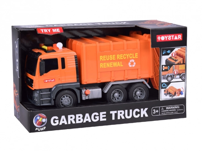 Stor skraldebil med containere, lyde og lys