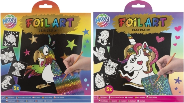 Folietegning - kreativt sæt 5 stk.