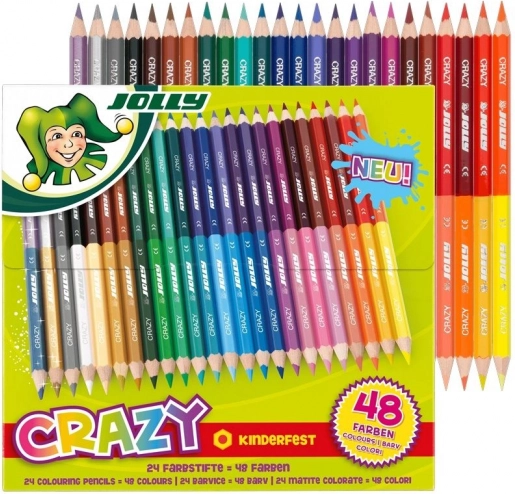 Dobbeltendede farveblyanter Crazy 24/48 farver