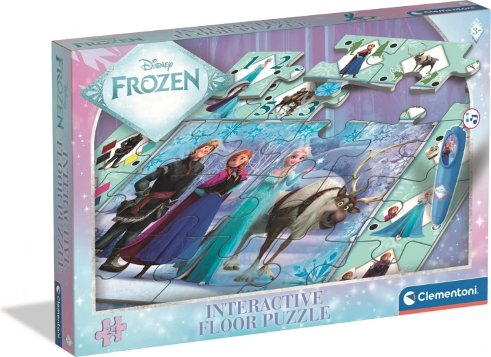 Gulvpuslespil med interaktiv pen Frozen 24 brikker