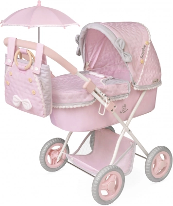 Sammenklappelig dukkevogn med parasol og taske SOPHIE 60 cm