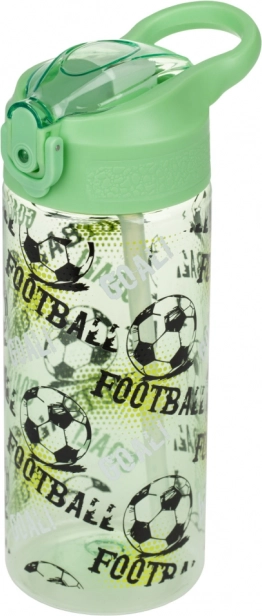 Tritanflaske med sugerør til drikke Fodbold 500 ml