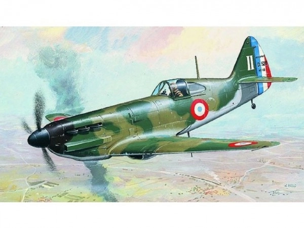 Model Dewoitine D 520 1:72 11x14cm i kassen 25x14,5x4,5cm