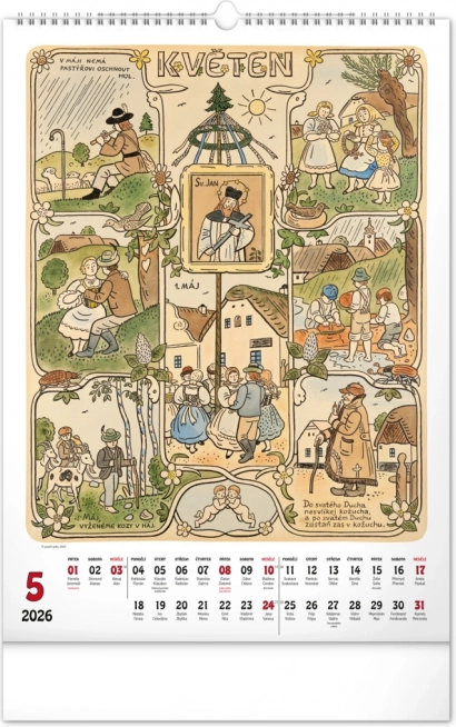Vægkalender Josef Lada 2026