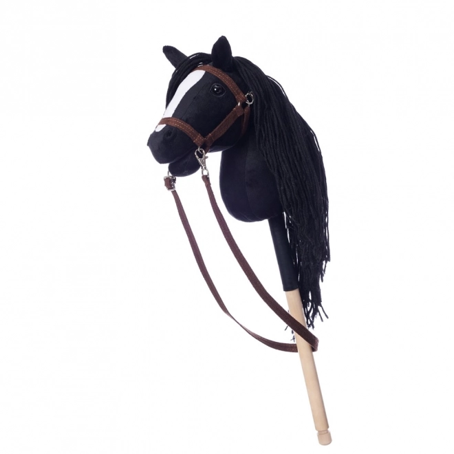 HOPPIHORSE hest på stang hobby horse størrelse A4 sort