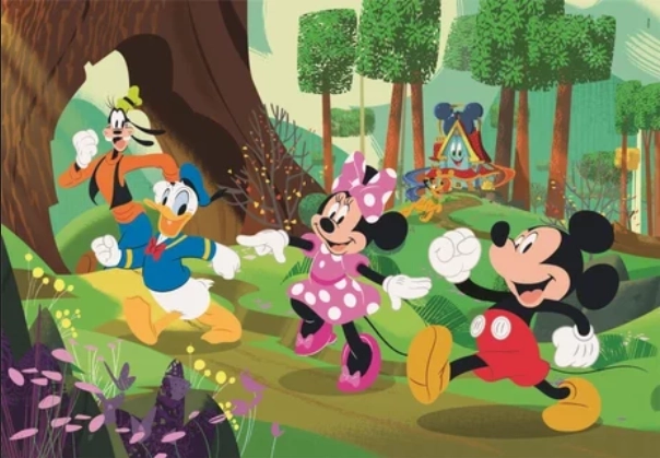 Maxi puslespil 104 brikker Disney Mickey og venner