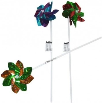 Farverigt plastvindspil 10 cm