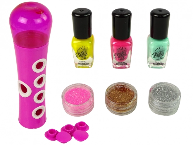 Neglemalingssæt Nail Glitter Dispenser Neglelak Klistermærker