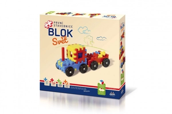 Byggesæt BLOK Verden plast 146 stk i kasse 36x34x7 cm
