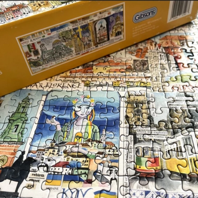 Gibsons Puzzle Europæiske Vartegn 1000 Brikker