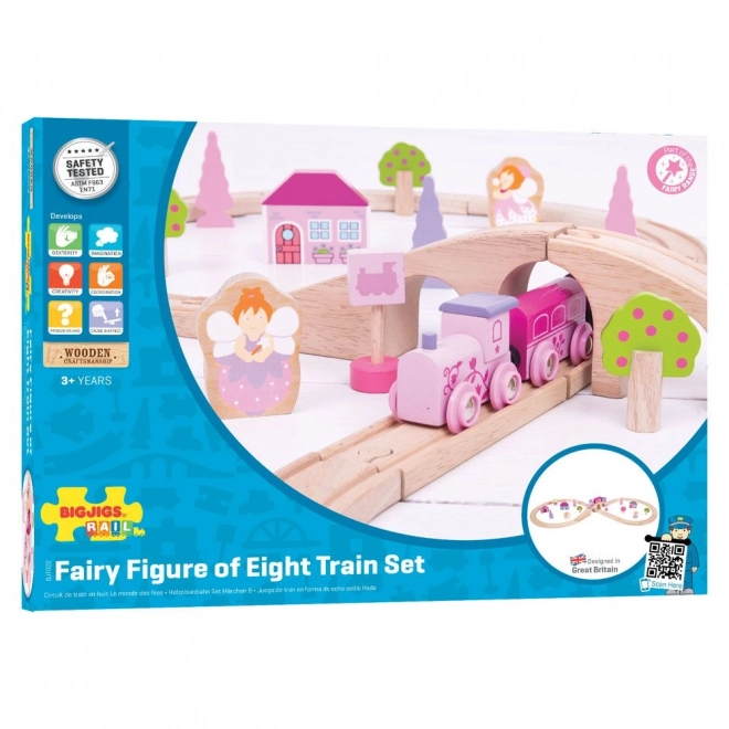 Bigjigs Rail Trætogbane i ottetal til prinsesser, 35 dele