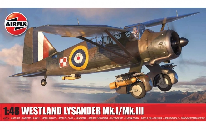 Model af flyvemaskine Westland Lysander Mk.I/Mk.III 1/48