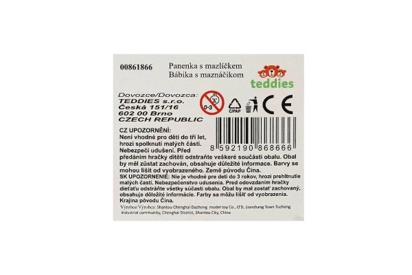 Dukke med kæledyr plast 12cm fast krop 3 typer i æske 7x15x5cm 24stk i boks