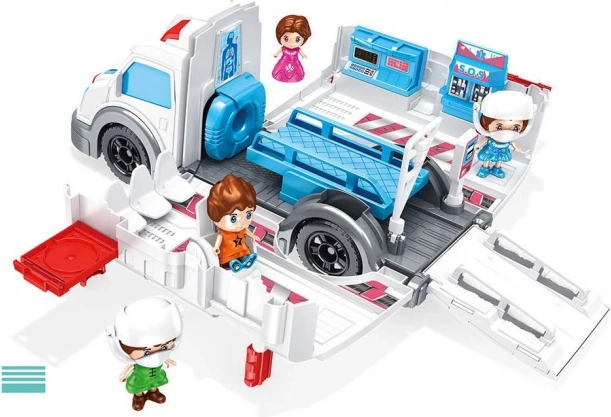 Sammenklappelig ambulance med figurer 30 cm