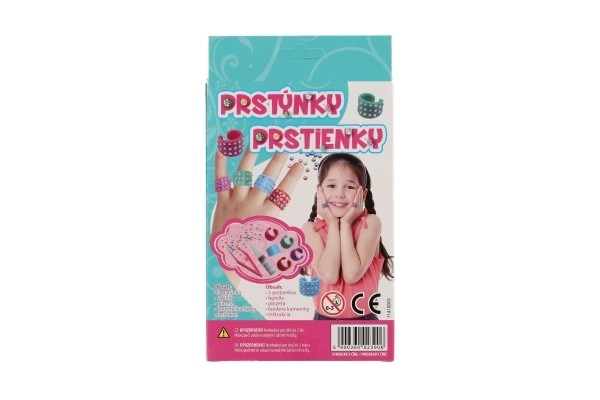 Kreativt ringsæt af plast i æske 12x21x3,5cm 12 stk i boks