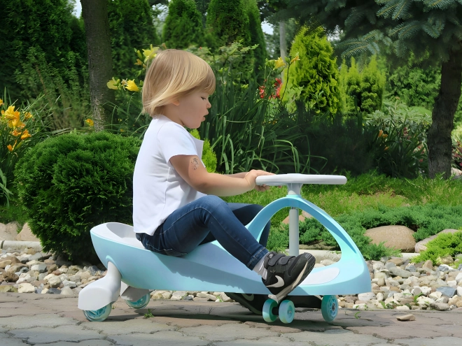 Børnebil med lysende hjul blå Ecotoys