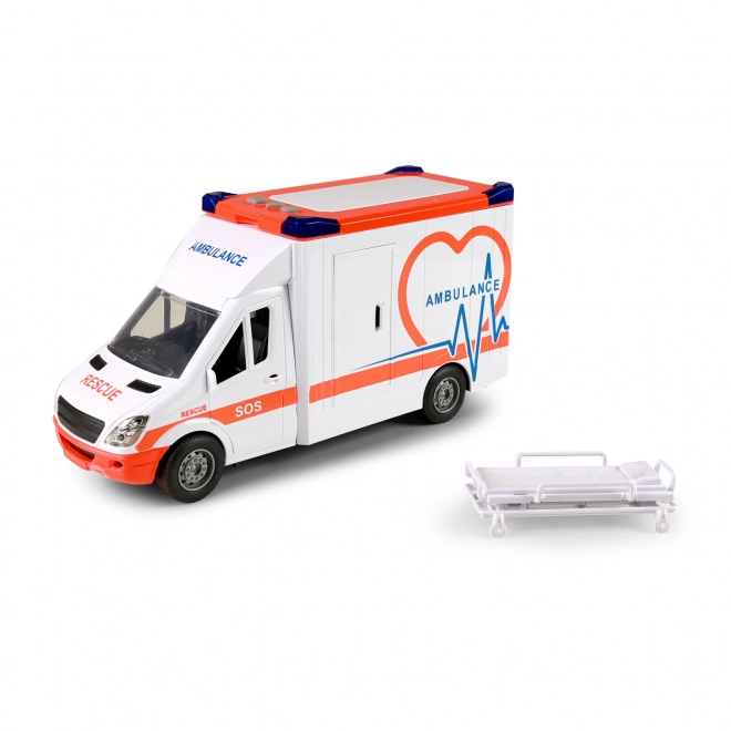 Ambulancebil med lyd og lys