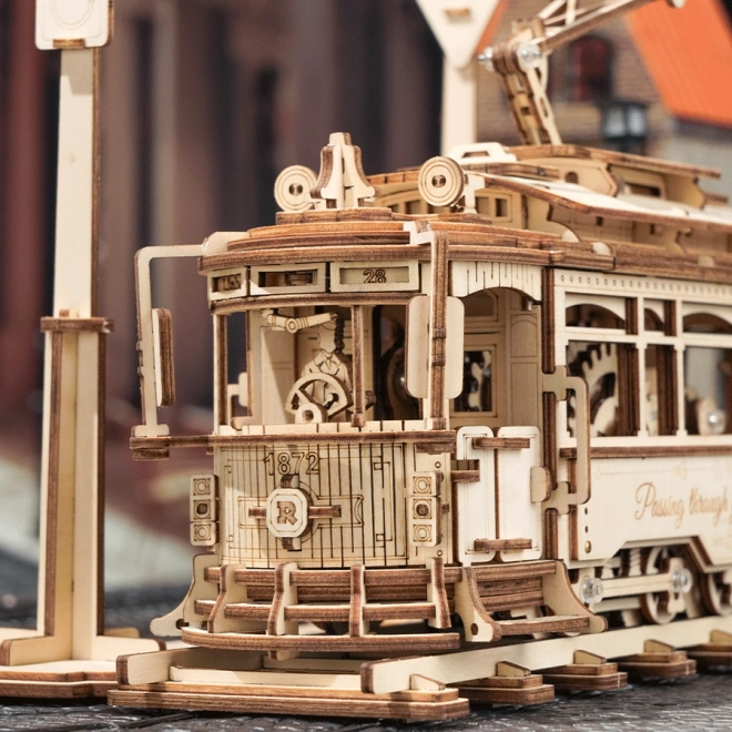RoboTime 3D træ mekaniske puslespil Sporvogn