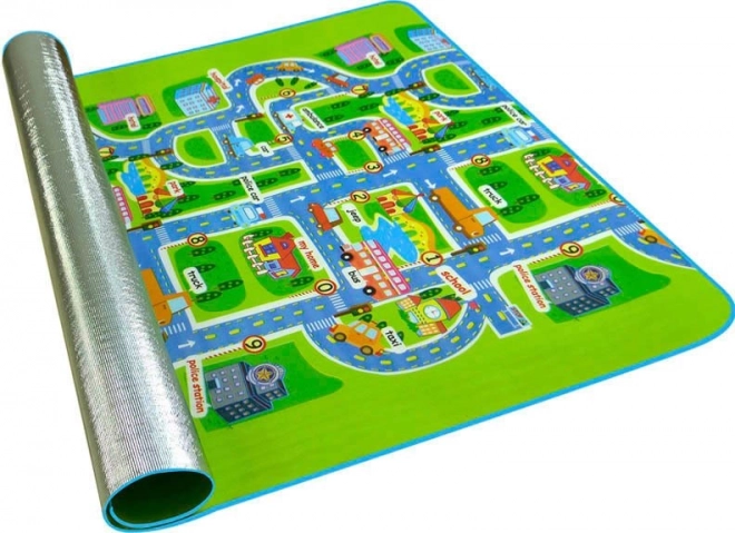 Foldbar børnelegeplads skummåtte med gademotiv 160 x 130 cm