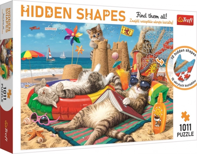 TREFL Puslespil Hidden Shapes: Kattens ferie 1011 brikker