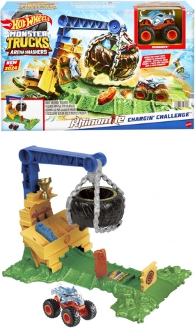 Hot Wheels Monster Trucks Arena Smashers Rhinomite – udfordring med nedrivningsdæk