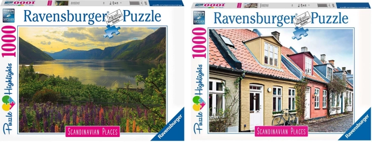 Sæt med to puslespil 2 × 1000 brikker RAVENSBURGER