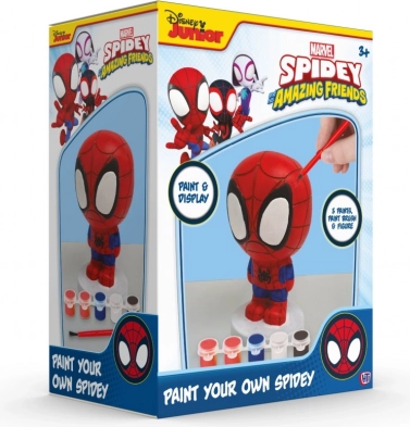 Spidey-figur til at male – kreativt sæt med farver og pensel