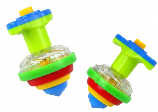 Farvet lys roterende disk Spinning Top