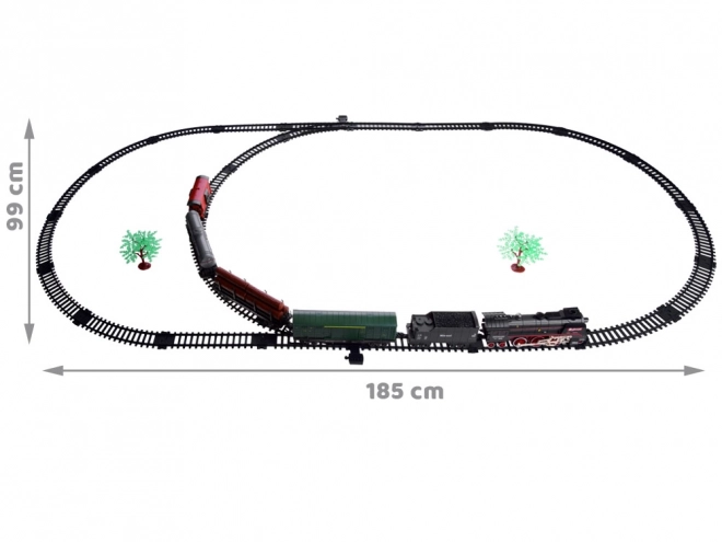 Elektrisk tog 185x99cm røg fordampes lydeffekt RC0622