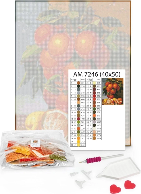 Diamantmosaik Bølger 40×50 – lærred, sten, 3-i-1 applikator og lim