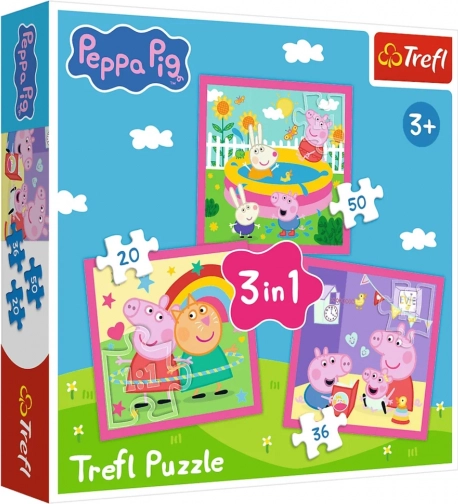 Puslespil 3 i 1 – Peppa og venner TREFL