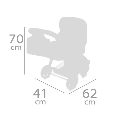 DeCuevas 80586 Sammenklappelig dukkevogn 3 i 1 med taske FUNNY 2023 - 70 cm