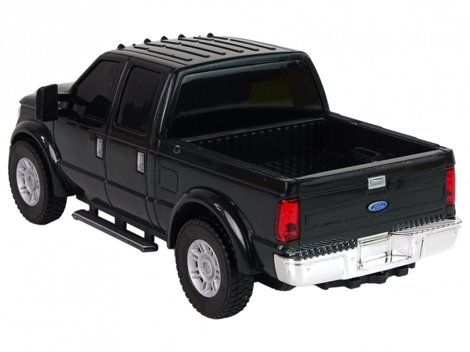 Sort Pickup Ford F-350 med Friktionsdrev 1:28