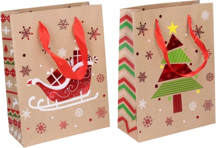 Gavepose i papir S jul 23,5 × 17,5 × 8 cm