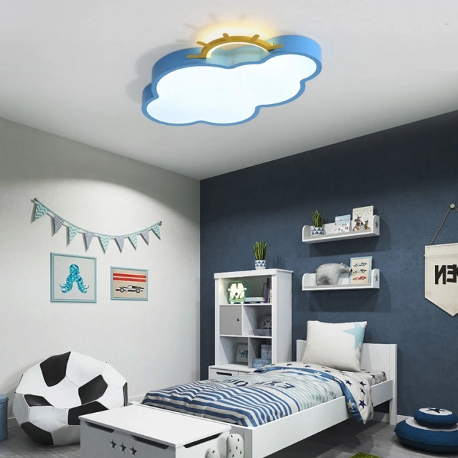 Børneværelse lofts LED lampe Chmurka med fjernbetjening blå