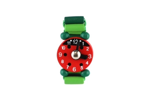 Træ armbåndsure 7cm mix af typer/farver med stativ