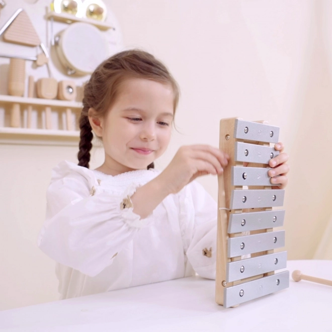 Træ musikpanel med 12 instrumenter VIGA