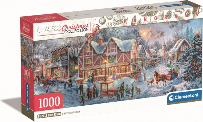 Clementoni panoramapuzzle Julekollektion Forberedelse til Jul 1000 brikker