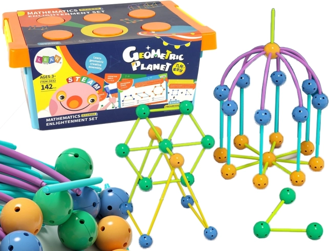 3D konstruktions-geometrisk byggesæt - 142 dele