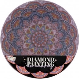 Diamantmaling Mandala Blomst lilla diameter 30 cm