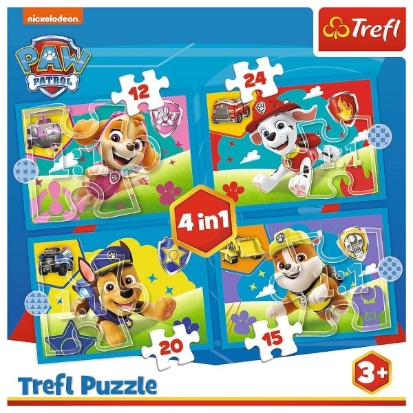 Puslespil 4i1 Løbende hunde Paw Patrol