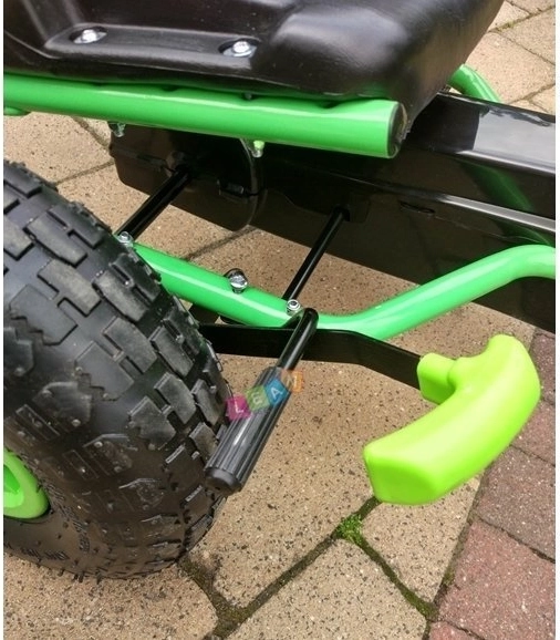 Pedaldrevet gokart med luftdæk + Oppustelige dæk + Justerbart sæde – Grøn