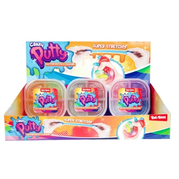 Anti-stress kube klem-slim 6x6 cm 4 farver i pose 12 stk i boks