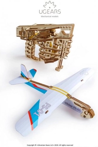 Ugears 3D mekanisk træpuslespil affyringsfly