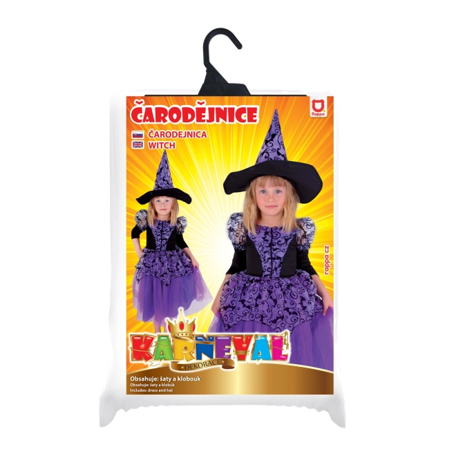Børnekostume hekse lilla (M)